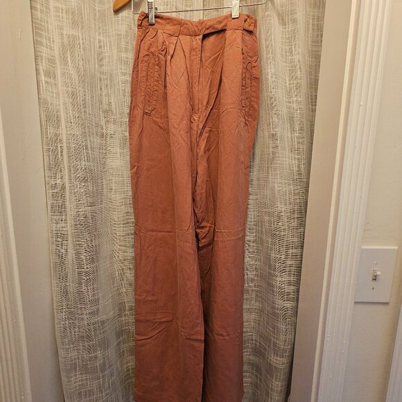 Calvin Klein 80s high waisted pleated wide leg silk pant - Picture 2 of 7